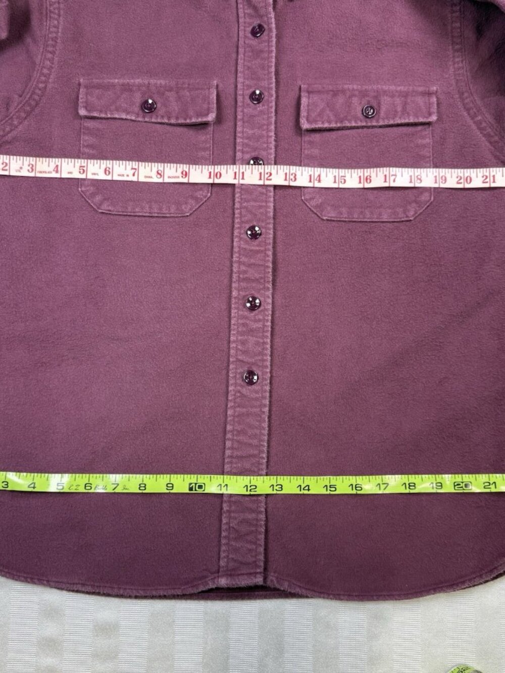 Vintage LL Bean Chamois Cloth Shirt Women’s 16 Burgundy Button Front USA 1993 - Picture 5 of 16